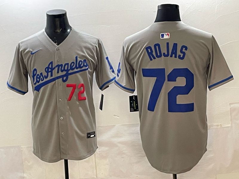 Men 2025 Los Angeles Dodgers #72 Rojas Grey Game Nike MLB Jersey style 005